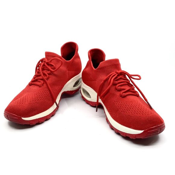 Red Air Cushion Tie-up Shock Absorbing Sports & Casual Shoes - Picture 8 of 8